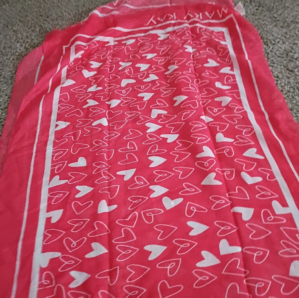 Mary Kay Pink Heart Motif Scarf